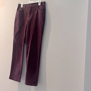 Soft straight leg burgundy jean